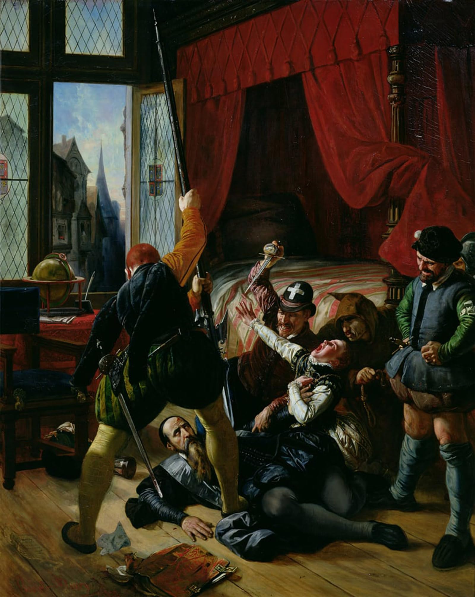 ARTXLXXBN Famous Print Painting Colorful Art Print the Assassination of Brion Tutor to Theof Conti At the St Bartholomew's Day by Nicolas Robert Fleury Canvas Art Decorations for Home Decor 60x90cm