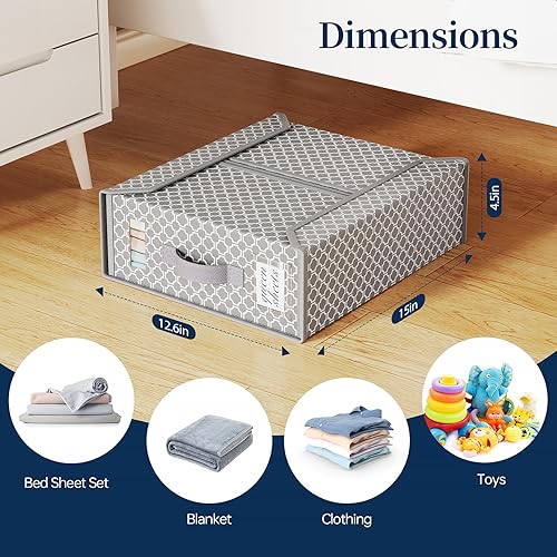 Miniatura 10 de Yecaye Paquete de 4 organizadores de sábanas, organizadores plegables de lino y almacenamiento, organizador de sábanas (tamaño Queen y King) con