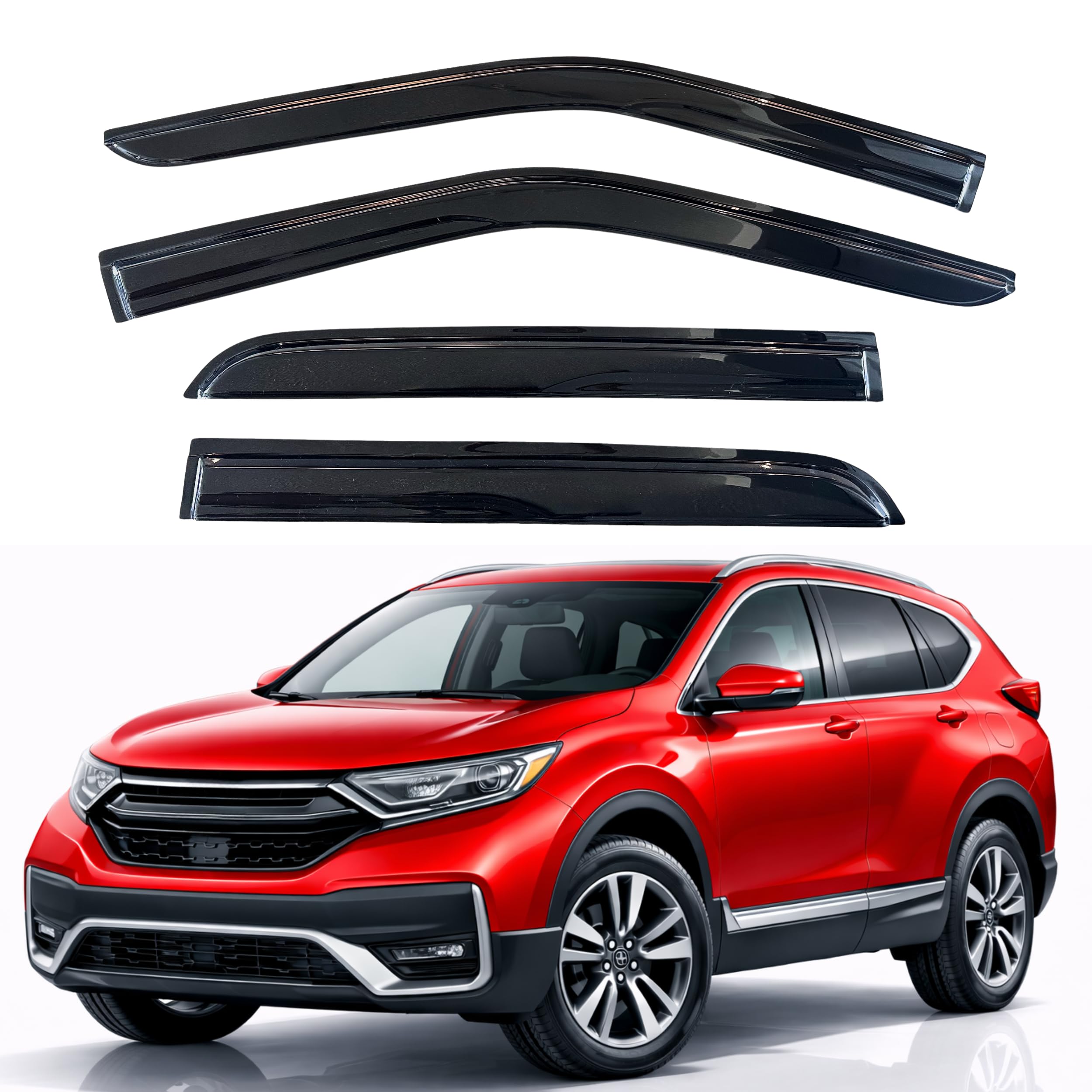 KPY Rain Guards Fit for 2017-2022 Honda CRV, Out-Channel Window Visors Vent Wind Deflectors 4PC, Car Accessories for 17-22 CR-V