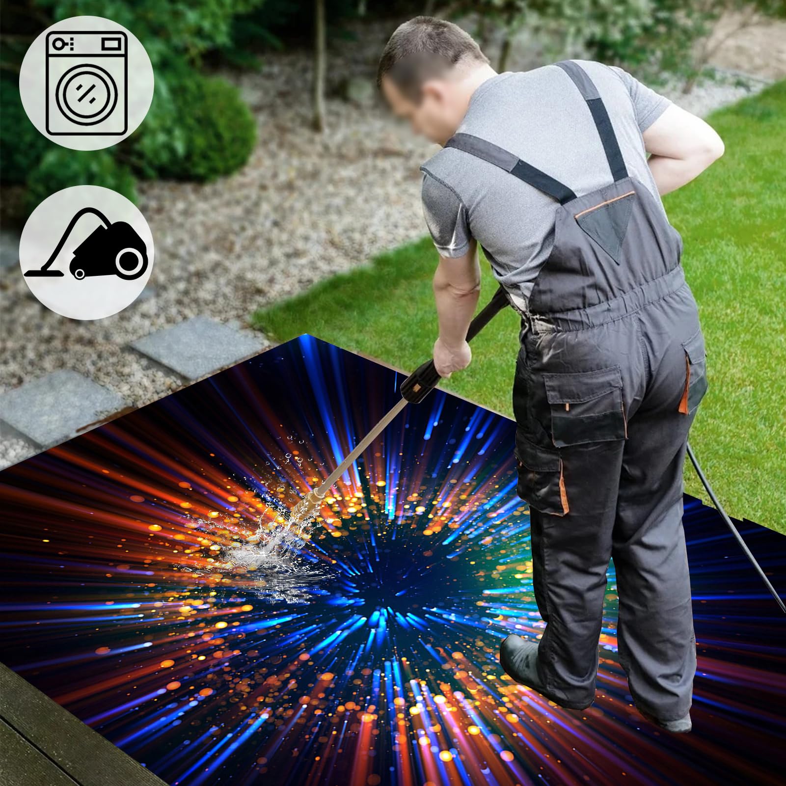 Tapis Gaming Sol pour Sols Durs Tapis Chaise de Bureau 140 x 160 cm