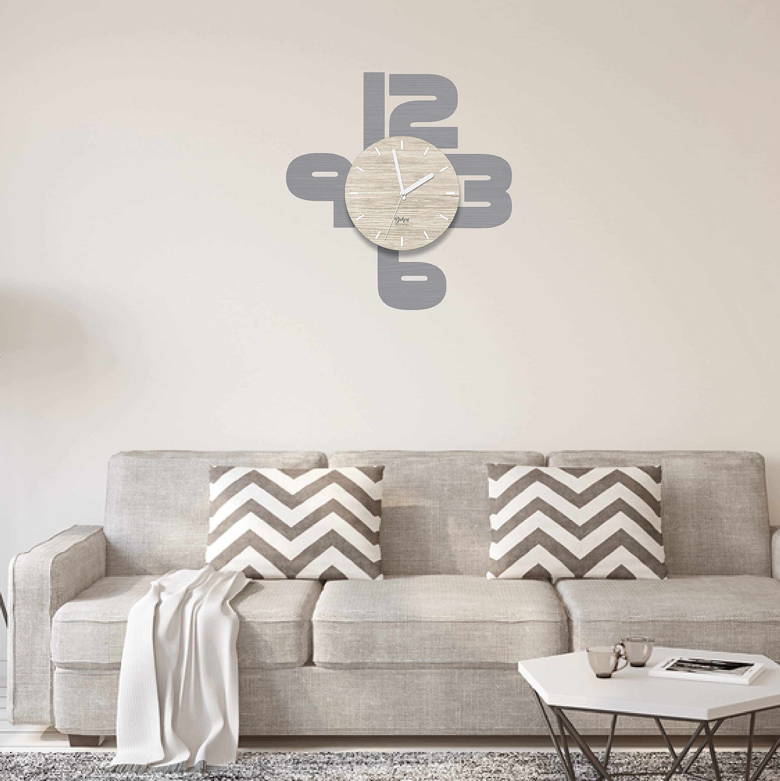 DEKORI Orologio da parete con numeri silenzioso. Quadrante in rilievo, effetto 3D. Arreda con stile ogni ambiente della casa: cucina, soggiorno, camera da letto. Prodotto in Italia