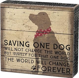 Primitives by Kathy 33718 Distressed Box Sign, One Dog