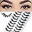 FARRED Fox Eye Lashes Natural False Eyelashes Wispy Mink Cat Eye Lash Fluffy Wispies Eyelash Natural Look 10 Pairs Fake Lashes Pack Volume Lash Strips Pestaas (Z08|8-16MM)