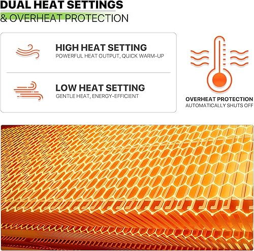 Miniatura 6 de Magshion Chimenea eléctrica de montaje en pared de 60 pulgadas y 1400 W con control remoto, calentador eléctrico empotrado en pared para dormitorio