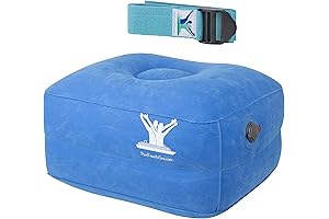 Posture Therapy Small Inflatable Block and Healing Aqua Strap/Yoga Belt Bundle