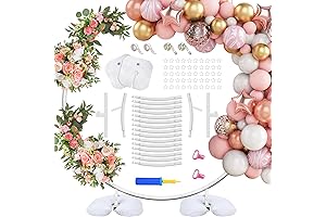Circle Wedding Arch with Metal Frame Adjustable Round Backdrop Stands for Ceremony Birthday Party