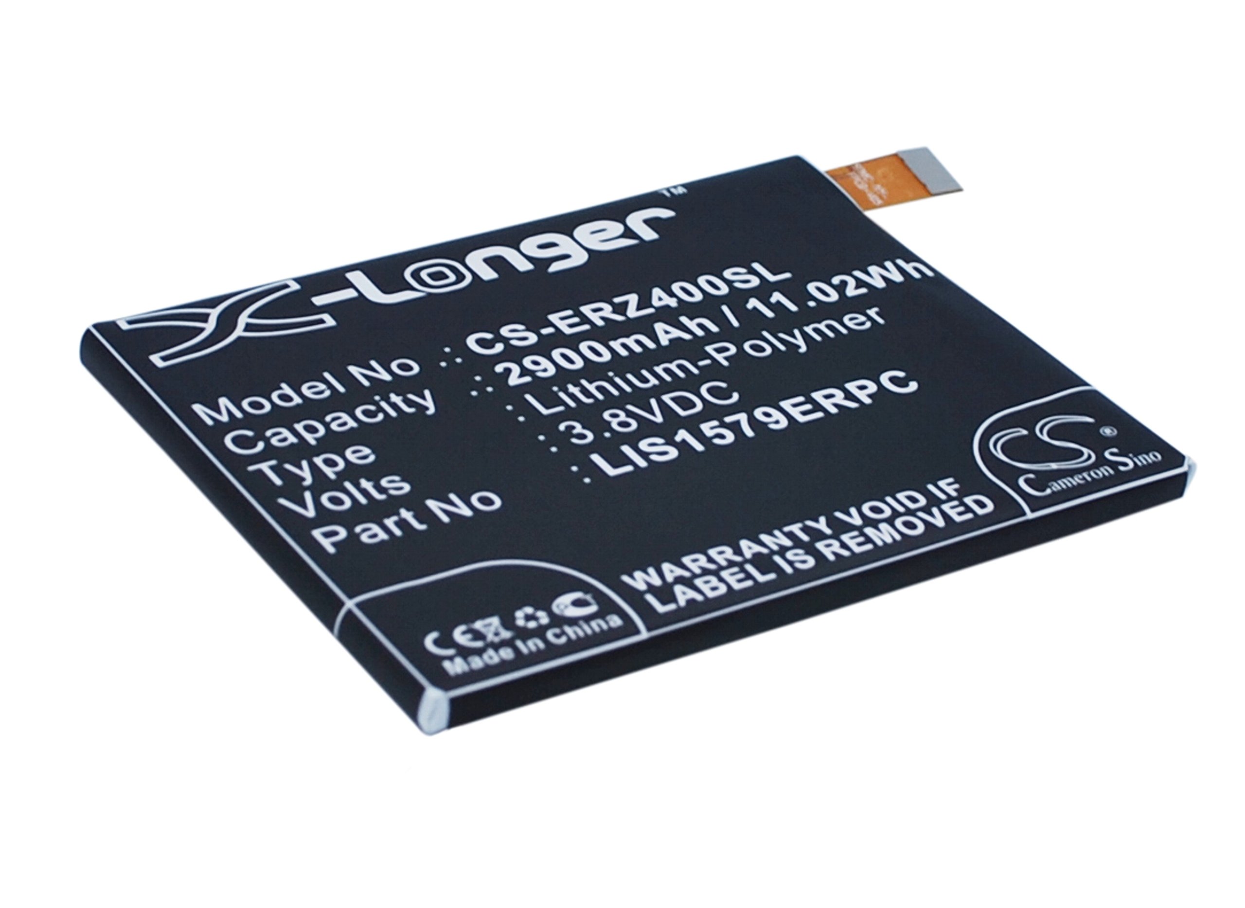 Batteria Di Ricambio 2600mAh CS-ERZ310SL - Compatibile Con Sony Xperia Z3 Compact, C4 E Altri - Li-Polymer 3.8V Nero