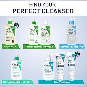 CeraVe Renewing Salicylic Acid Cleanser, Formulated With Hyaluronic Acid, Niacinamide, & Ceramides, Gentle BHA Exfoliating Face Wash Smooths & Softens Skin, Non Comedogenic & Fragrance Free, 16 Ounce