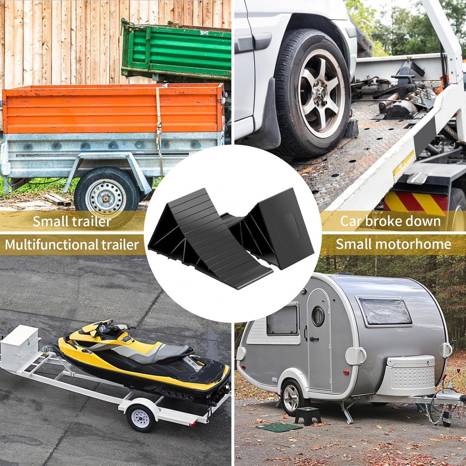 Onherm 2 Ruota Chock Confezione, Heavy Duty, Supporto 1600 kg – Cunei Freno per Rimorchi e Roulotte, Camper