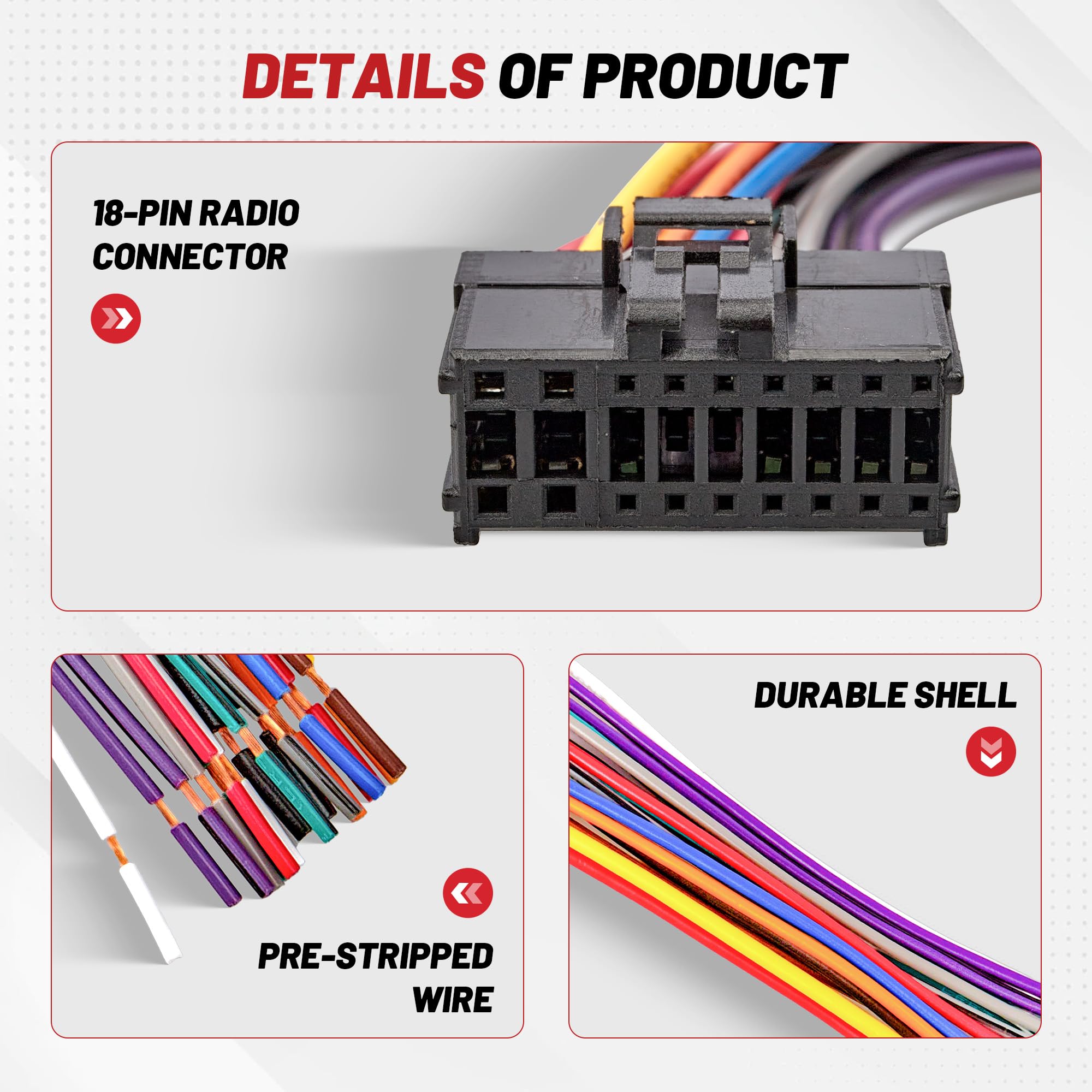 Amazon.co.jp: RED WOLF パイオニア 18ピン オーディオラジオ配線