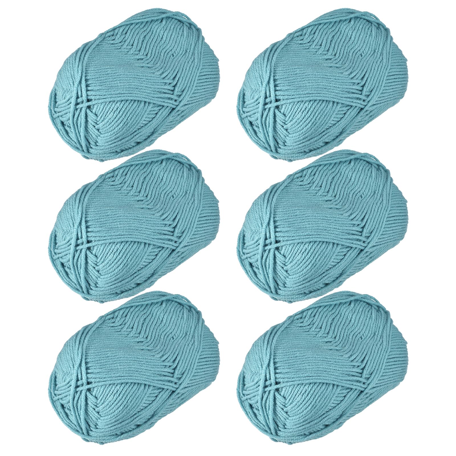uxcell Acrylic Yarn Skeins, 300g/10.58oz (6 Pack of 50g) Soft Crochet Yarns for Knitting and Crocheting Craft Project Dark Blue