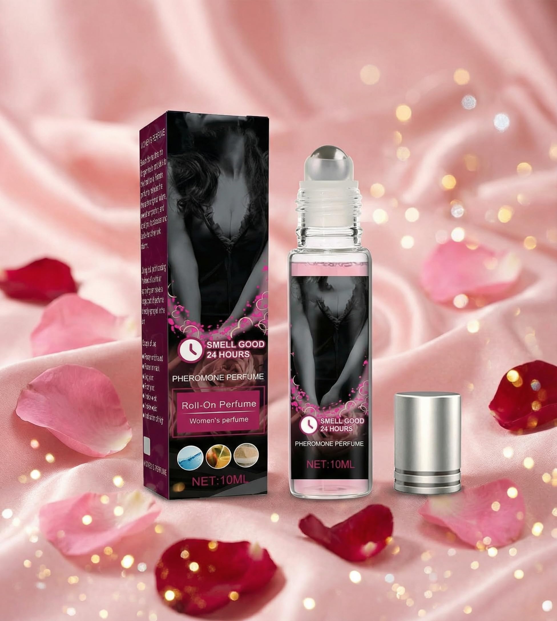 Female Pheromone Roll-On Perfume - 10ml Long-Lasting Fragrance, Portable & Easy-to-Use, Subtle Scent for Daily Wear, Social Events, Dating, and Vacations, Enhances Natural Charm