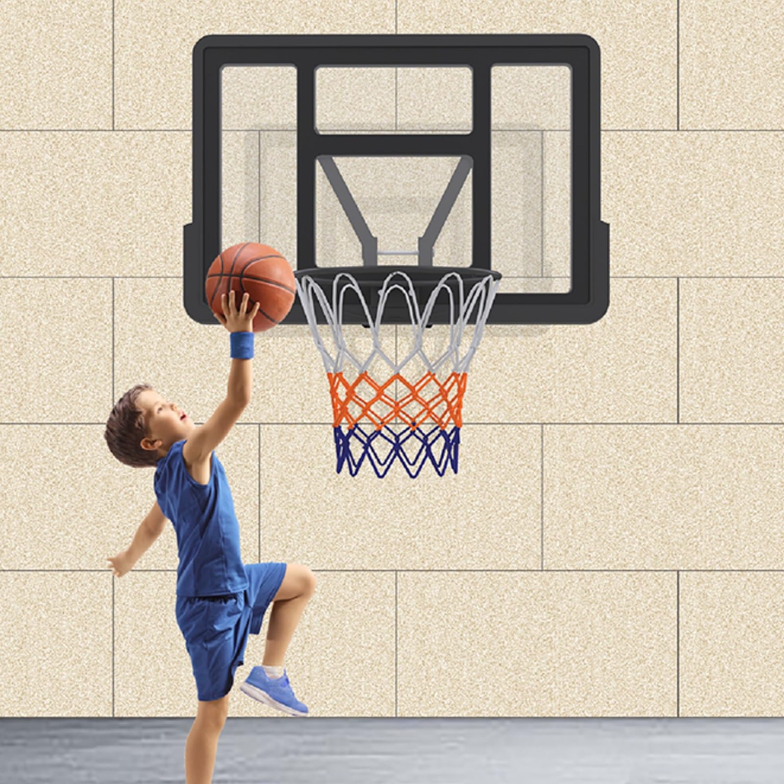 Canasta de Baloncesto de Pared, Tablero de Pet y Marco de Acero, para Interior y Exterior, Niños y Adultos, Jardín o Gimnasio