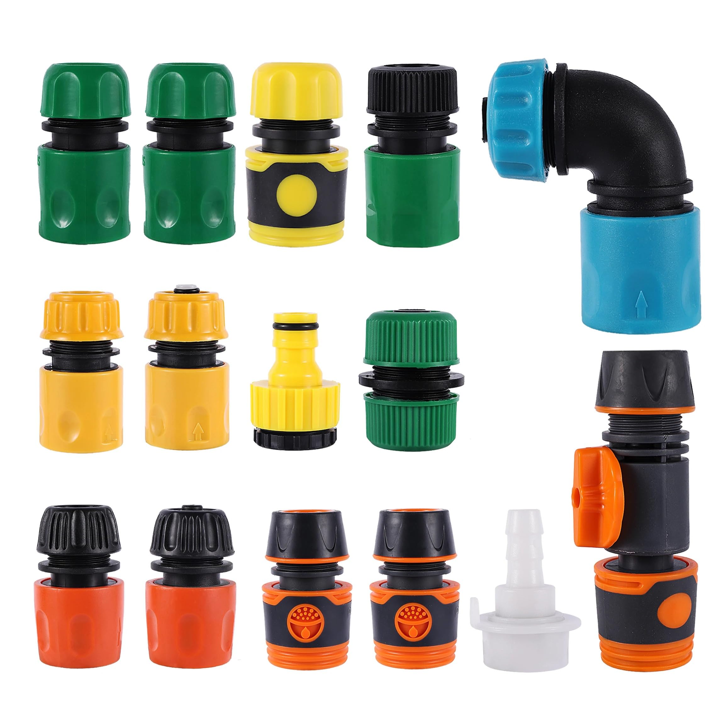 AUOQKQUT 16mm Garden Hose Quick Coupler Kit Repair Fitting Fittings Faucet for Irrigation System(1109) AUOQKQUT