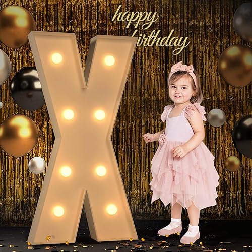 Miniatura 151 de Números iluminados grandes de 4 pies, números de marquesina 2 para decoraciones de cumpleaños de 21 para niños y niñas, números gigantes iluminados
