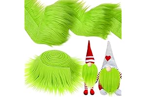 Premium Faux Fur Table Runner Green 2 x 100 Inches Shaggy Fuzzy Material Plush Patch