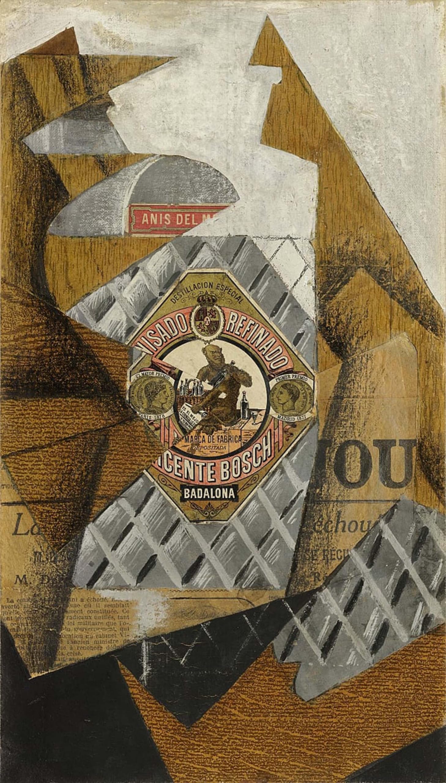 ARTXLXXBN Famous Print Painting Colorful Art Print the Bottle of Anise by Juan Gris Canvas Art Decorations for Home Decor 60x90cm
