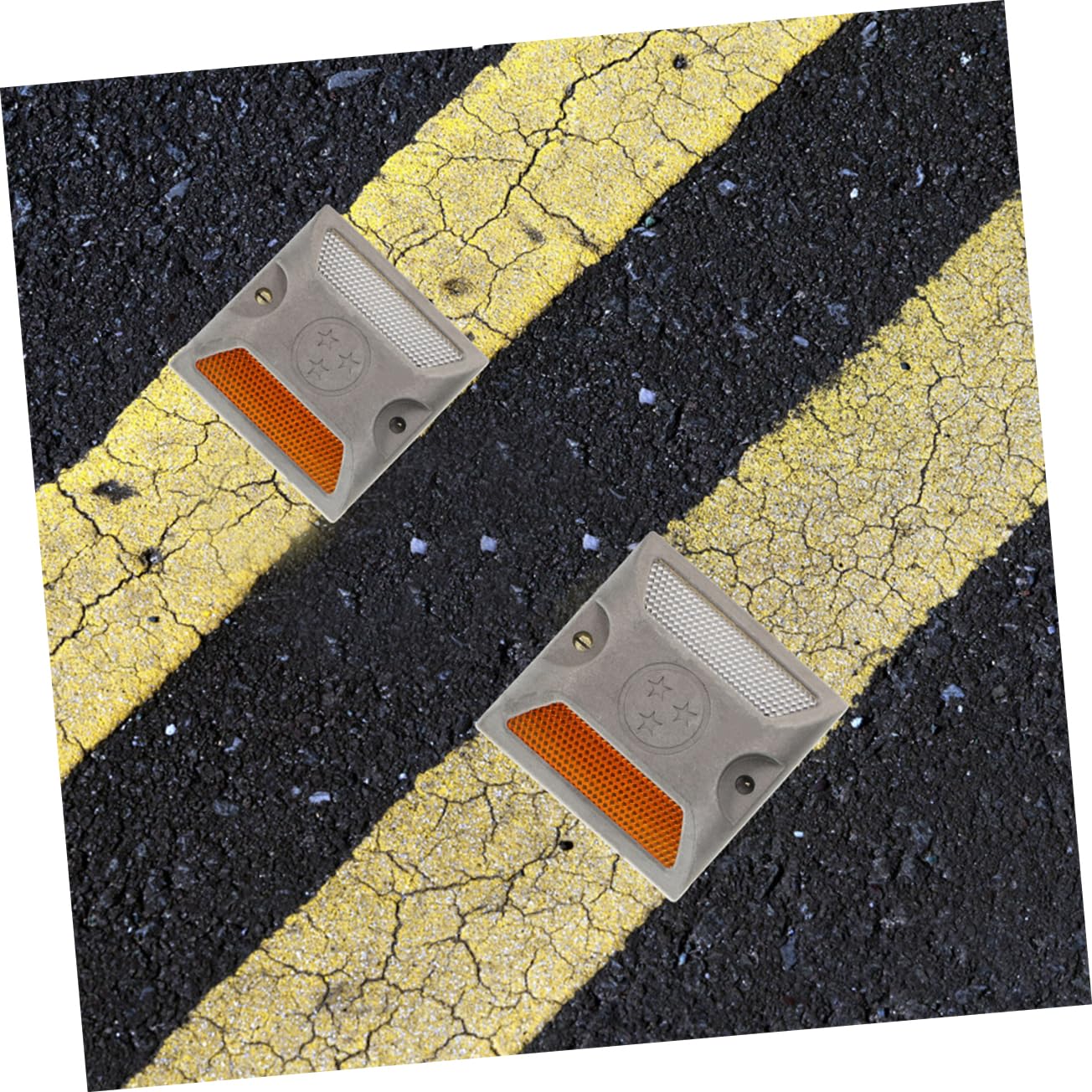 Holibanna 3 series Luces De Carretera Reflector LED De Emergencia Para Carretera Calle Paisaje Pavimento Entrada Advertencia Alta Suelo Exterior Marcador Amarillo 3 piezas*3