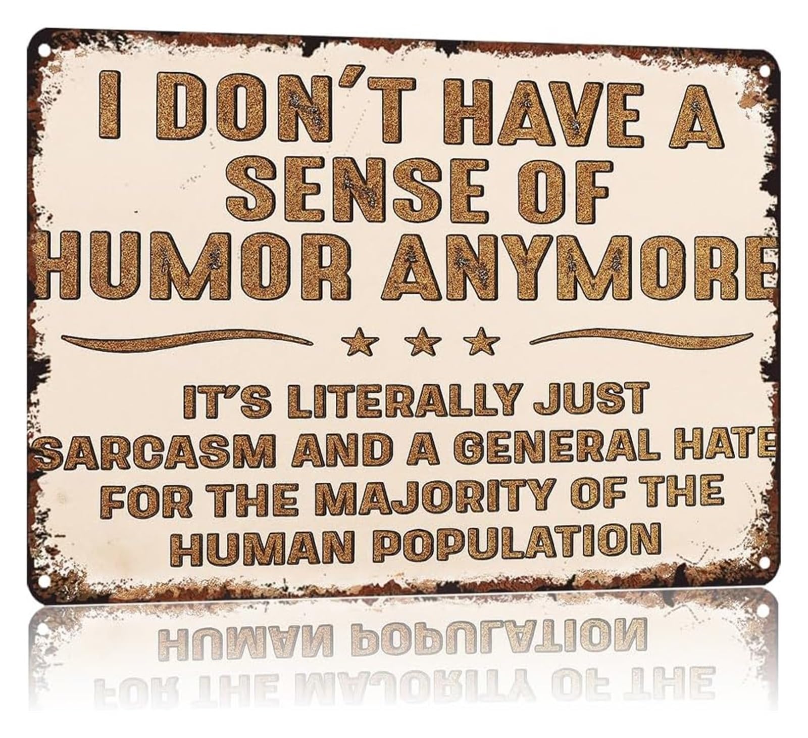 AUOQKQUT Dry Humor Metal Sign I Quit Being Funny Message Wall Poster for Kitchen Breakfast Nook Decor 8 X 12 inch
