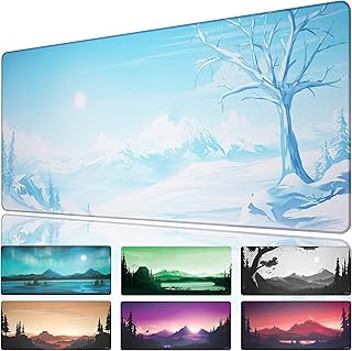 PhaseByte Extended Gaming Mouse Pad - Non-Slip Gaming Mouse Mat with Stitched Edges - Smooth Micro-Fiber Computer Desk Mat Pad - Hand Washable Gaming Mousepad - 900x400x4mm - SnowyPeak