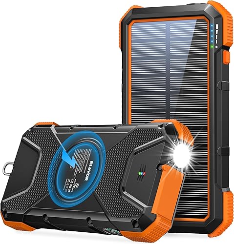 Miniatura 2 de BLAVOR Banco solar de la energía del cargador de 20,000mAh más el panel solar de 30W