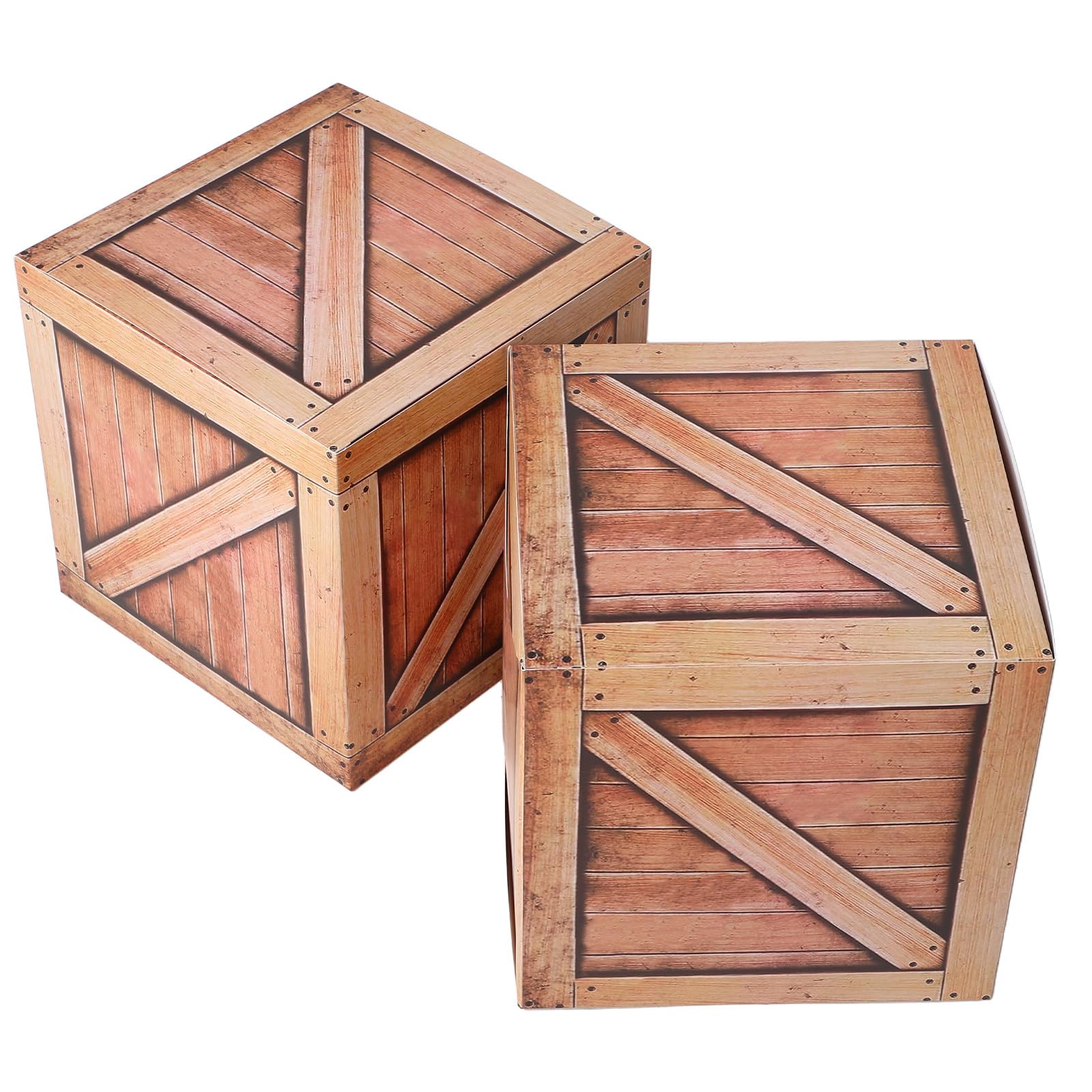 Cajas de cartón del Oeste 30x30 cm para centros de mesa de vaqueros y eventos temáticos