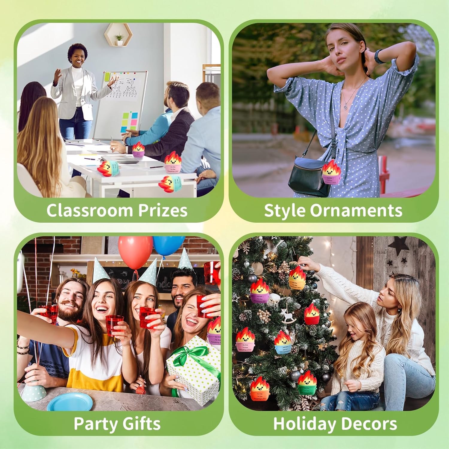 Soulchen 8 Pcs Mini Emotional Dumpster Plush Gift for Coworkers 4 Inch Funny Stuffed Dumpster Plush Keychains Everything's Fine Gift for Teacher Employee Worker Friends Office Desk Accessories