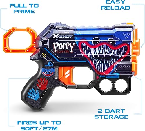 Miniatura 2 de XSHOT Skins Menace Poppy Playtime Dart Blaster 2PK - Jumpscare + Kissy, 16 dardos por ZURU