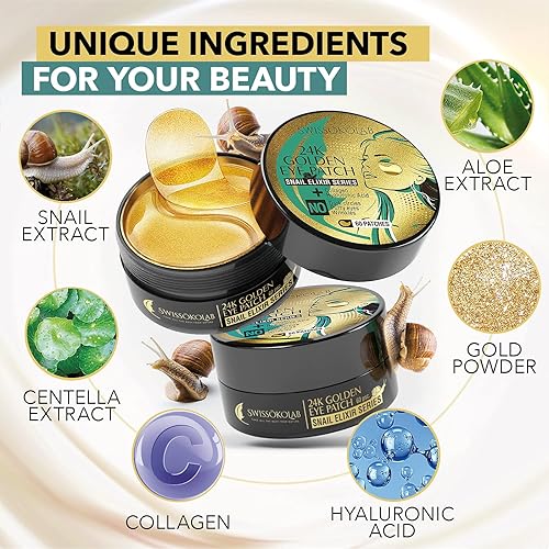 Miniatura 5 de SWISSÖKOLAB Máscara de elevación con doble mentón reductor en V + parches debajo de los ojos para ojos hinchados, máscara de ojos de oro de 24