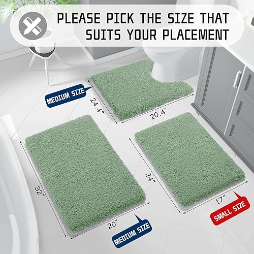Miniatura 66 de Yimobra Alfombras de Baño Antideslizantes Lavables, Ultra Suaves y Absorbentes de Agua, Alfombras de Baño Pequeñas, Alfombra de Ducha Externa