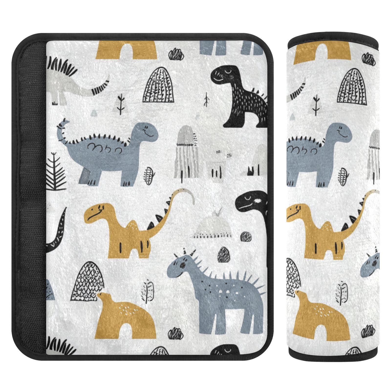 Seat Belt Covers 2 Pack Dinosaurs Car Seat Strap Covers Super Soft Car Seat Neck Cover for Boys Girls Adults Babies S