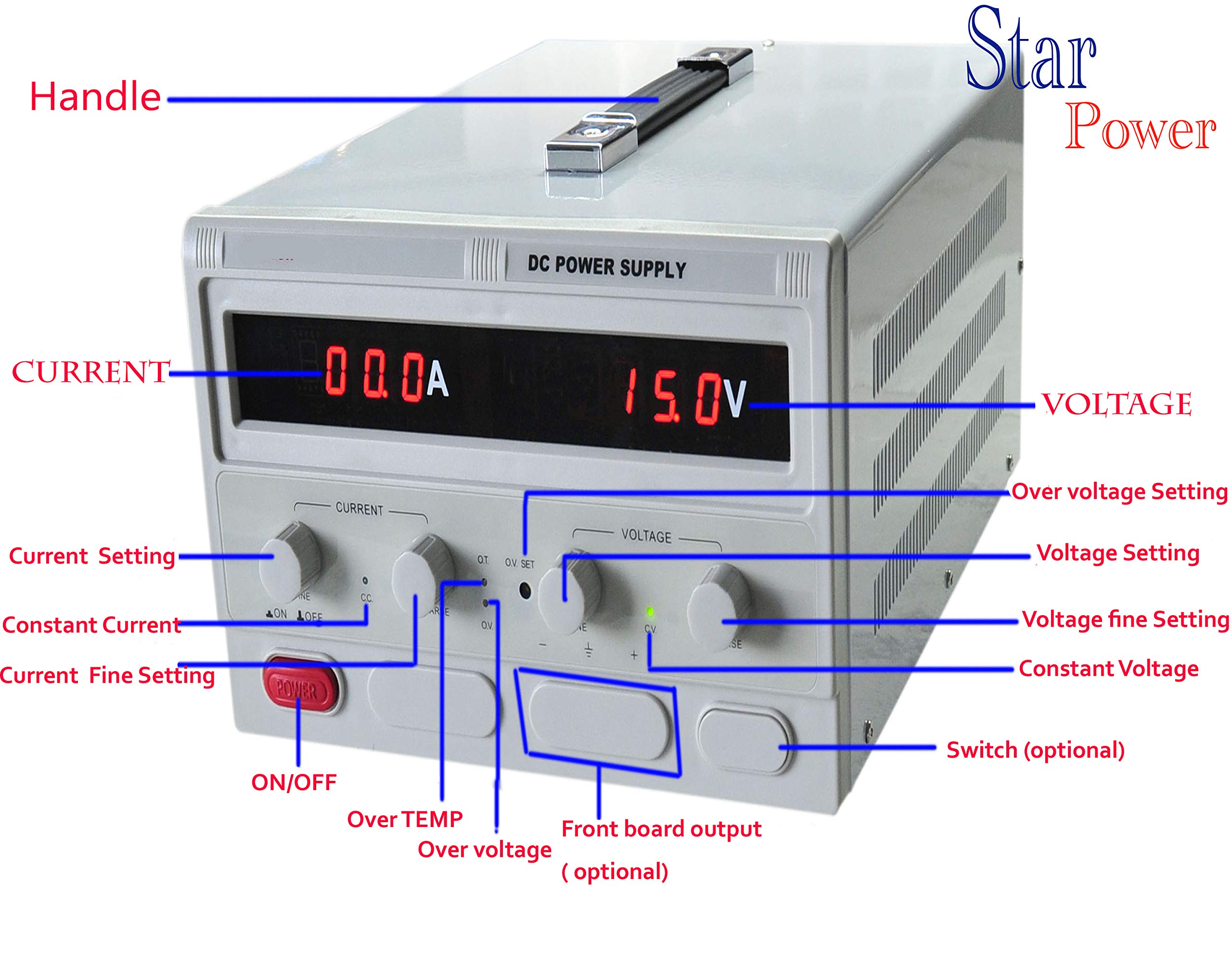 Precision 0-15V,0-150A Adjustable Switch Power Supply Digital Regulated Lab Grade