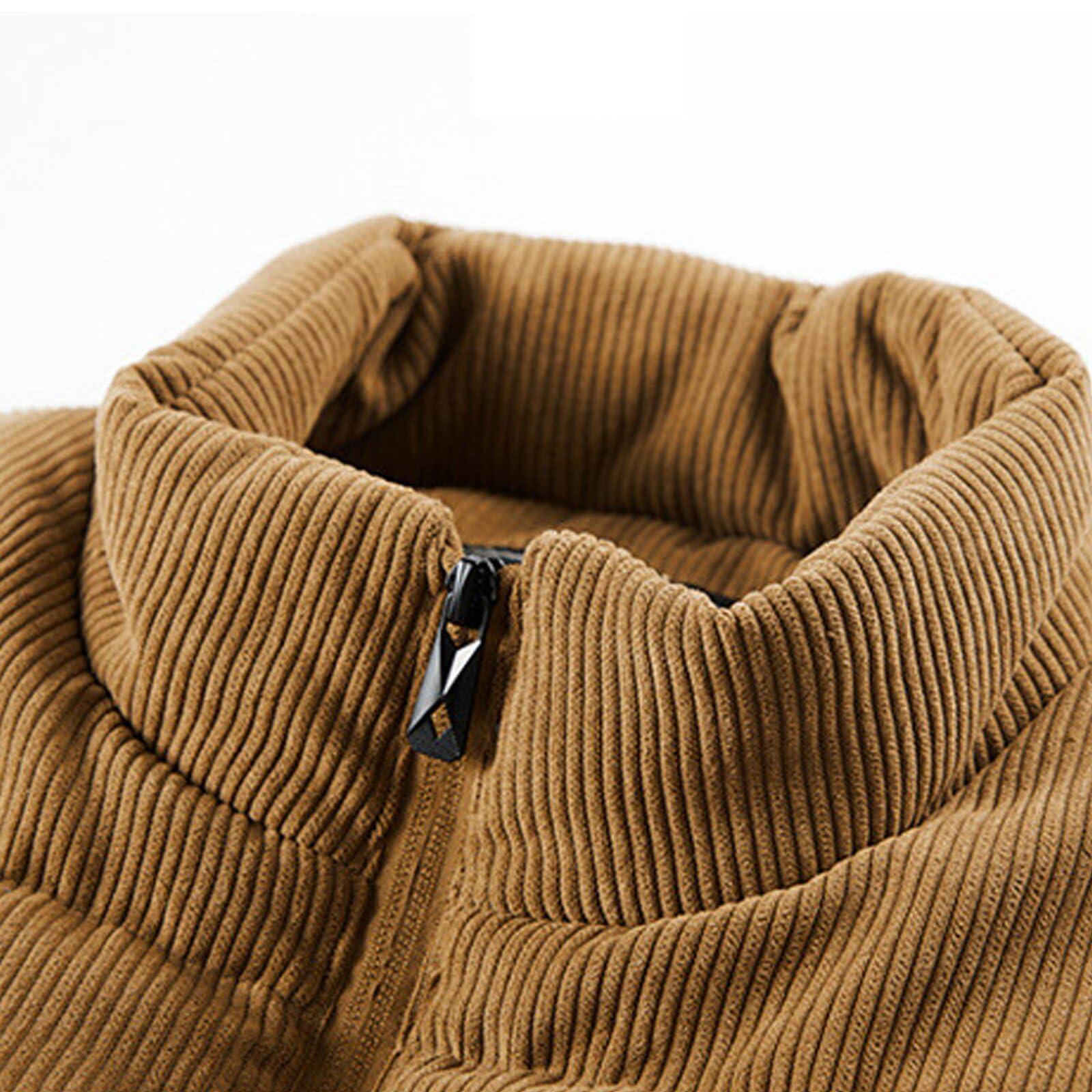 Hombre Chaleco de Pana, Chaqueta con Forro Polar Calentador sin Mangas Acolchada, Chalecos Invierno con Cremallera