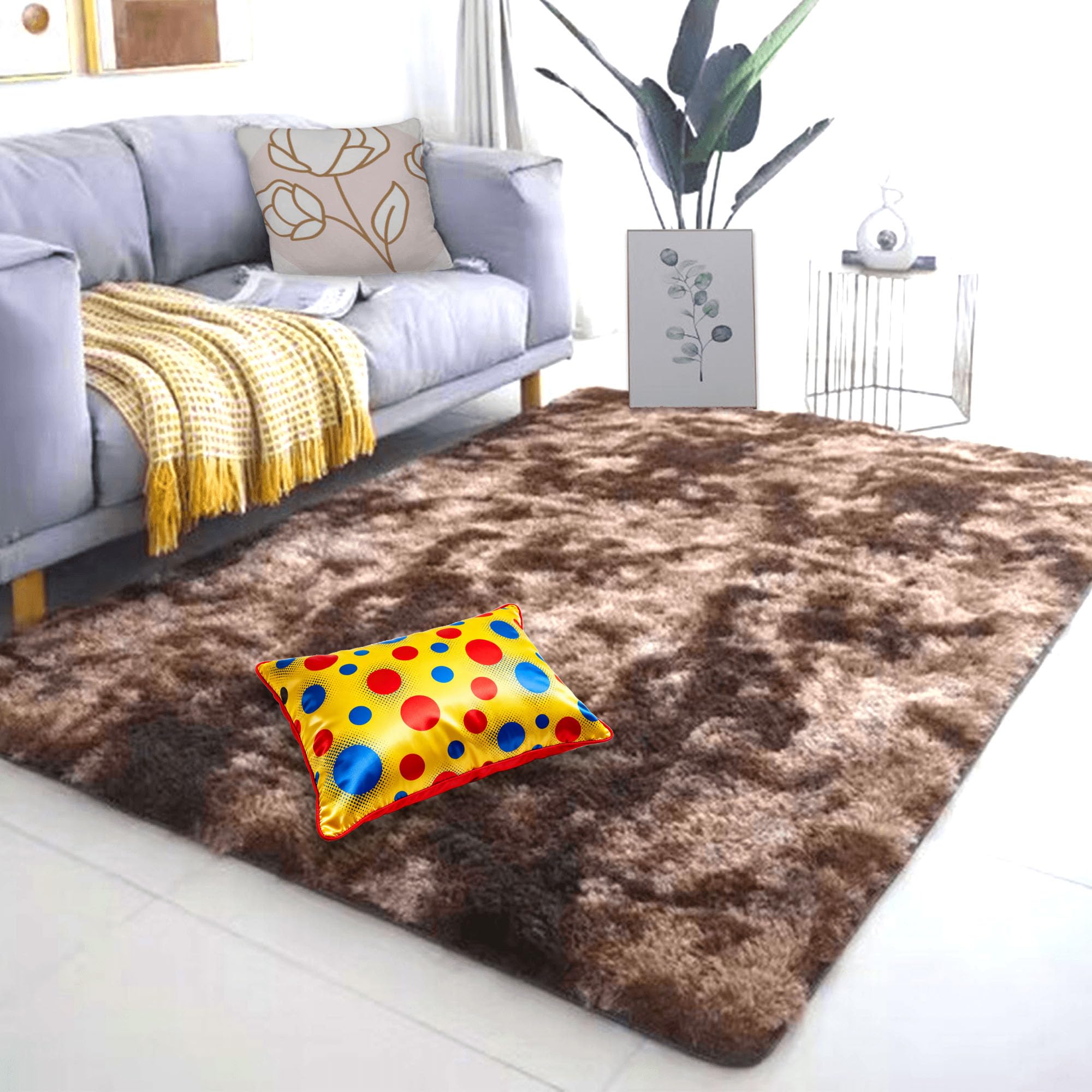 Tapis de chambre 230x300 antidérapant pour créer un salon marron cosy