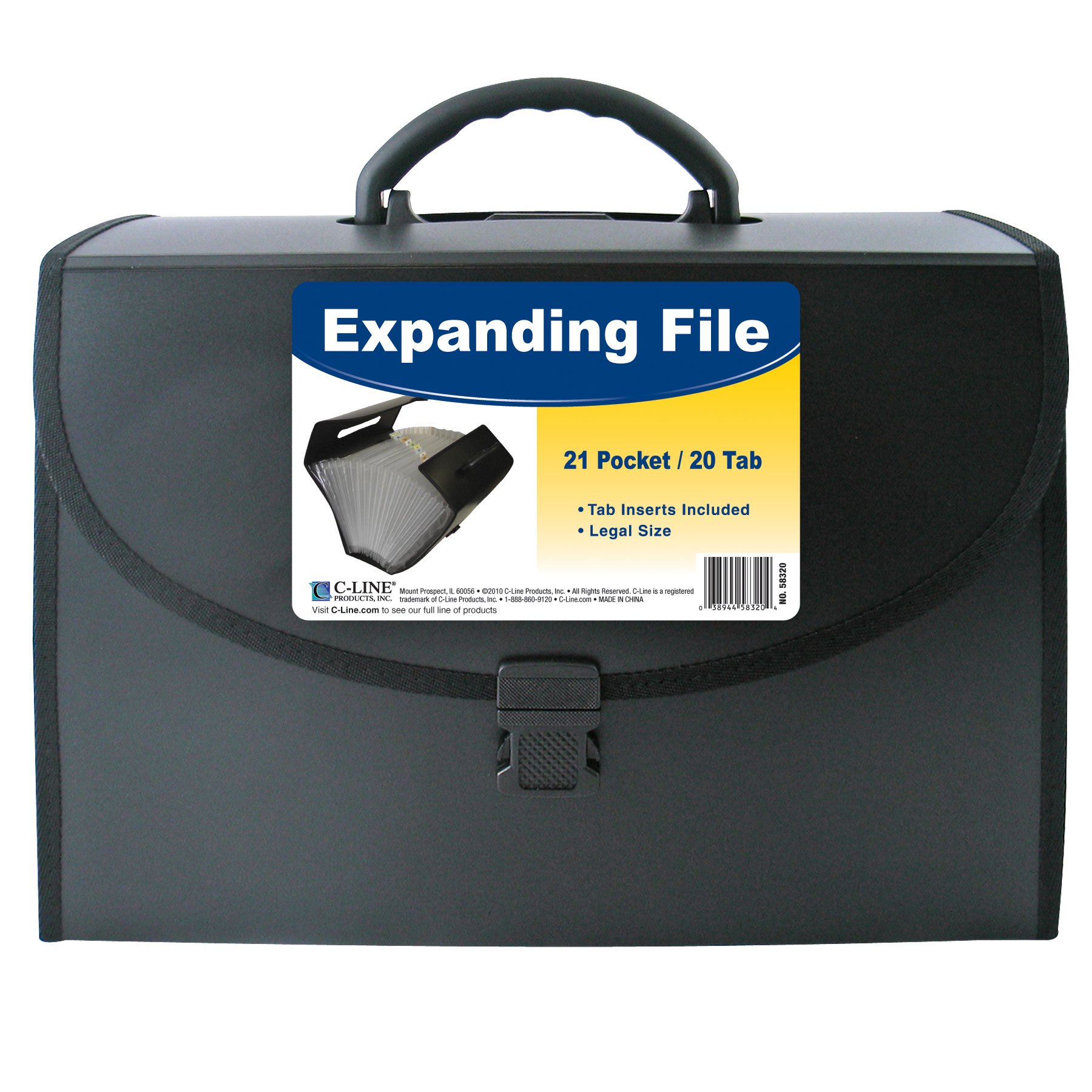 Amazon.com : C-Line 21-Pocket Poly Expanding File with Handle