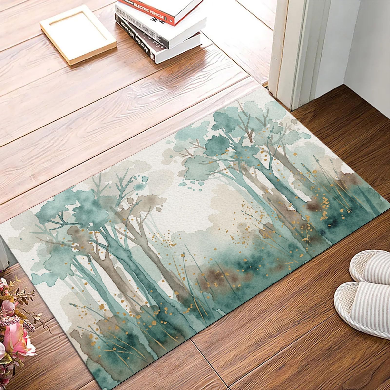 Paillasson intérieur lavable anti glisse tapis entrée 50x80