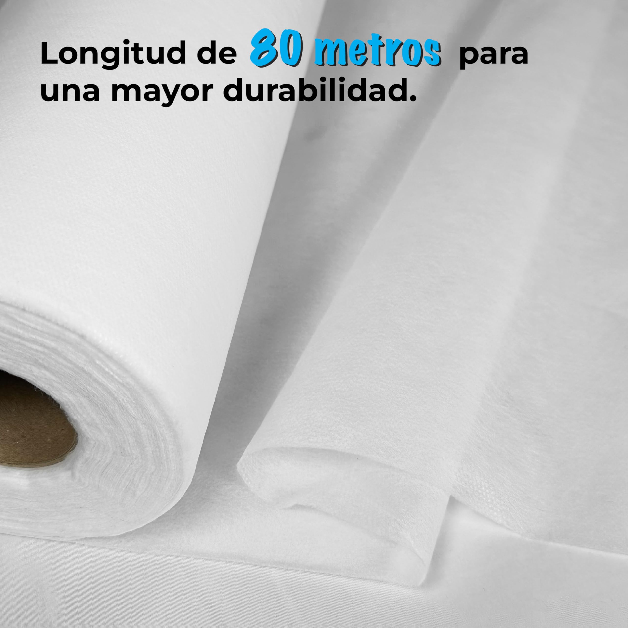 Rollos Papel Camilla Polipropileno Blanco 58 cm x 80 m | Papel de Camilla Precortado cada 40 cm (6 Rollos)