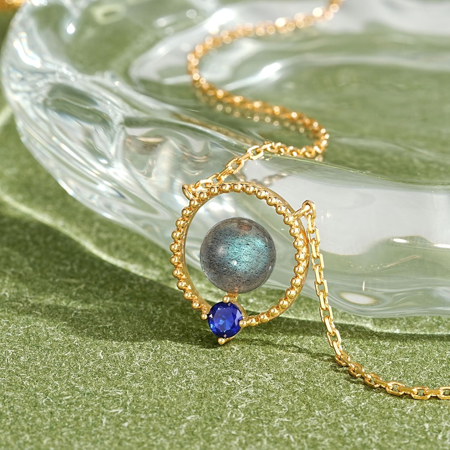 Fettero Gold Necklace for Women 14K Plated Dainty Pendant Chain Circle Ball Charm Necklace Trendy Gold Necklaces for Women Jewelry Gift - Image 4