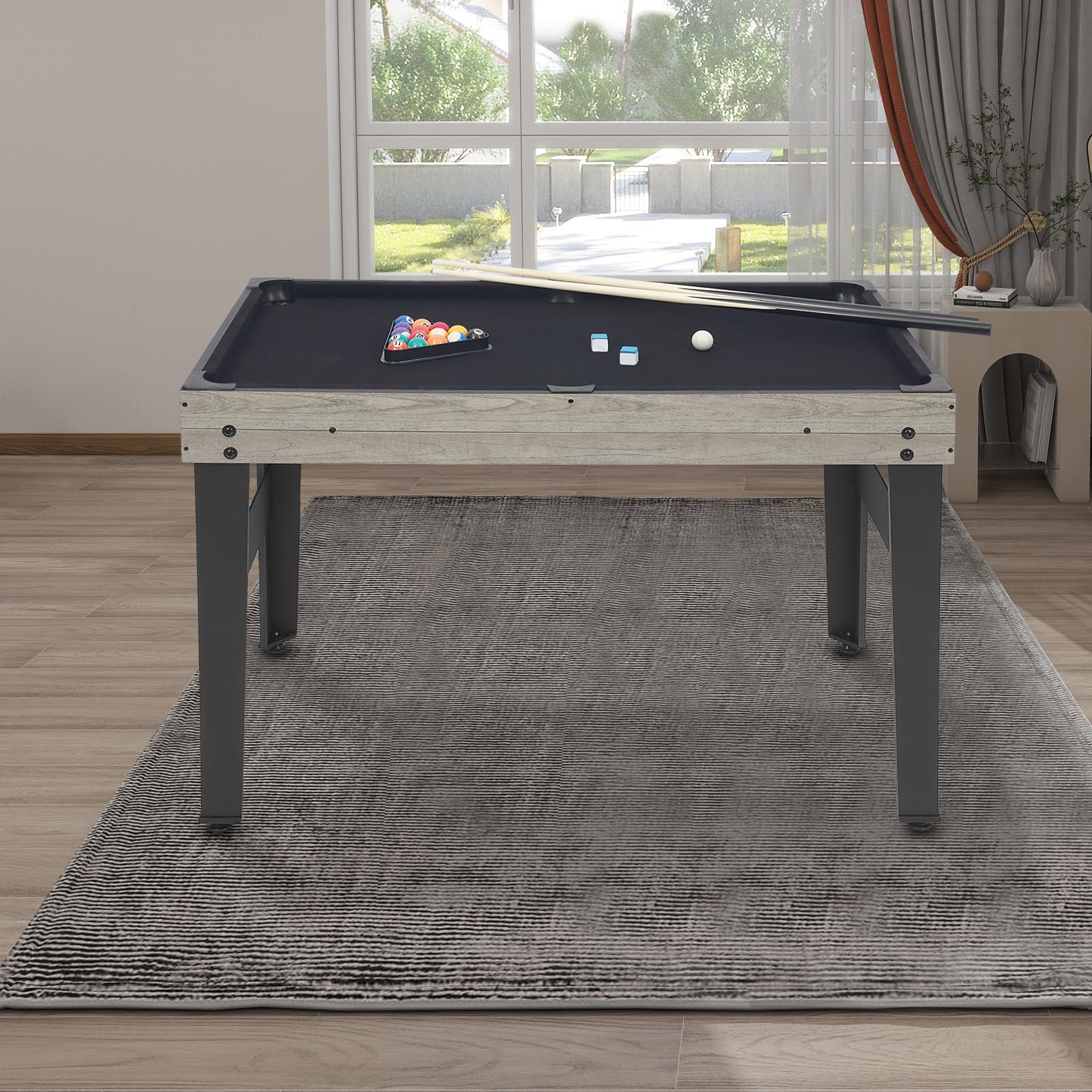 Mesa de juego 10 en 1, 122 x 60 x 80 cm, mesa multifunción con futbolín, mesa de ping pong, mesa multijuego 10 en 1 para niños y adultos, robusta mesa de tablero DM con compartimento de almacenamiento