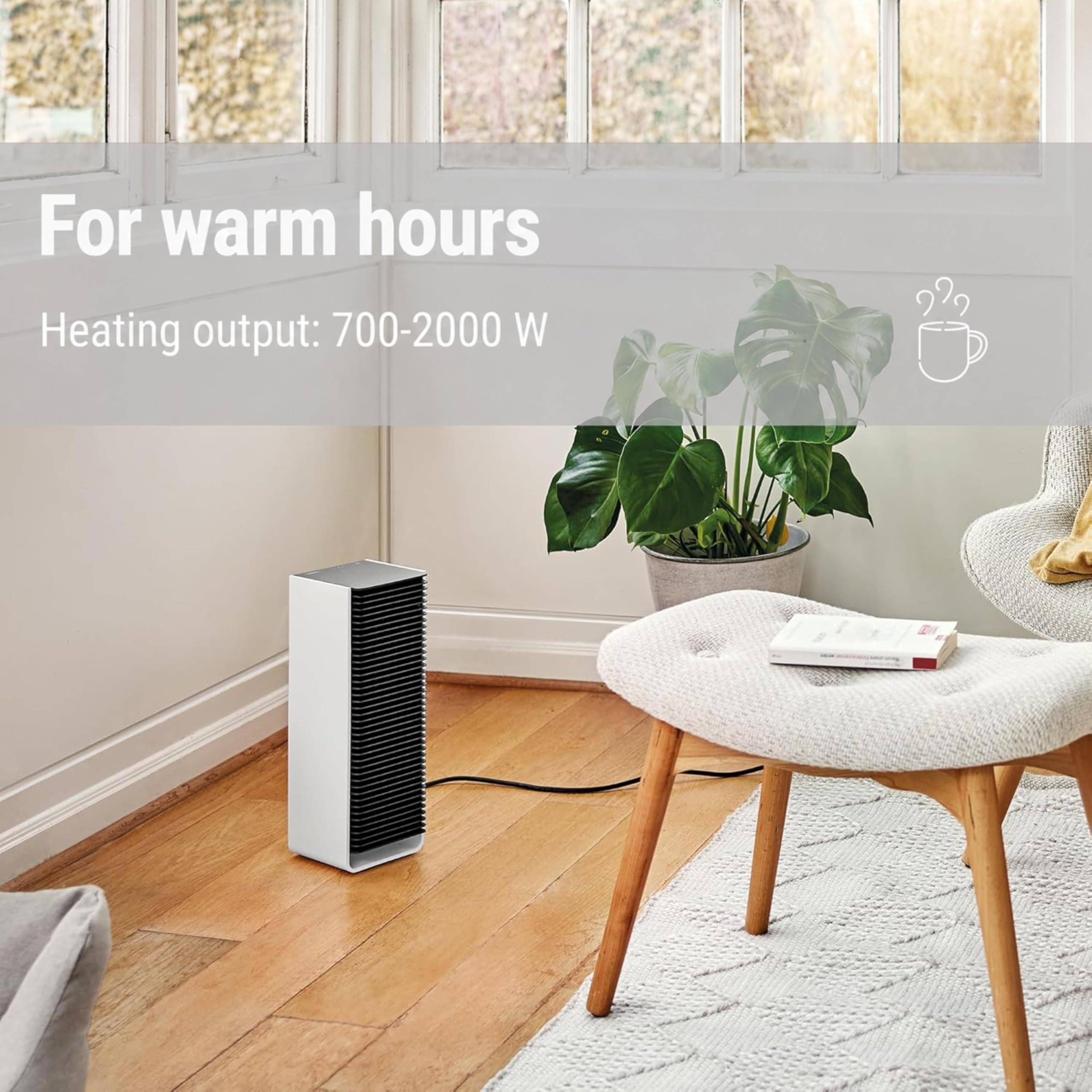 Stadler Form Sam - Radiador de ventilador con WiFi, elemento calefactor de cerámica PTC, modo automático, termostato, protección antivuelco, 4 niveles de potencia, 700 a 2000 W, móvil, eficiente