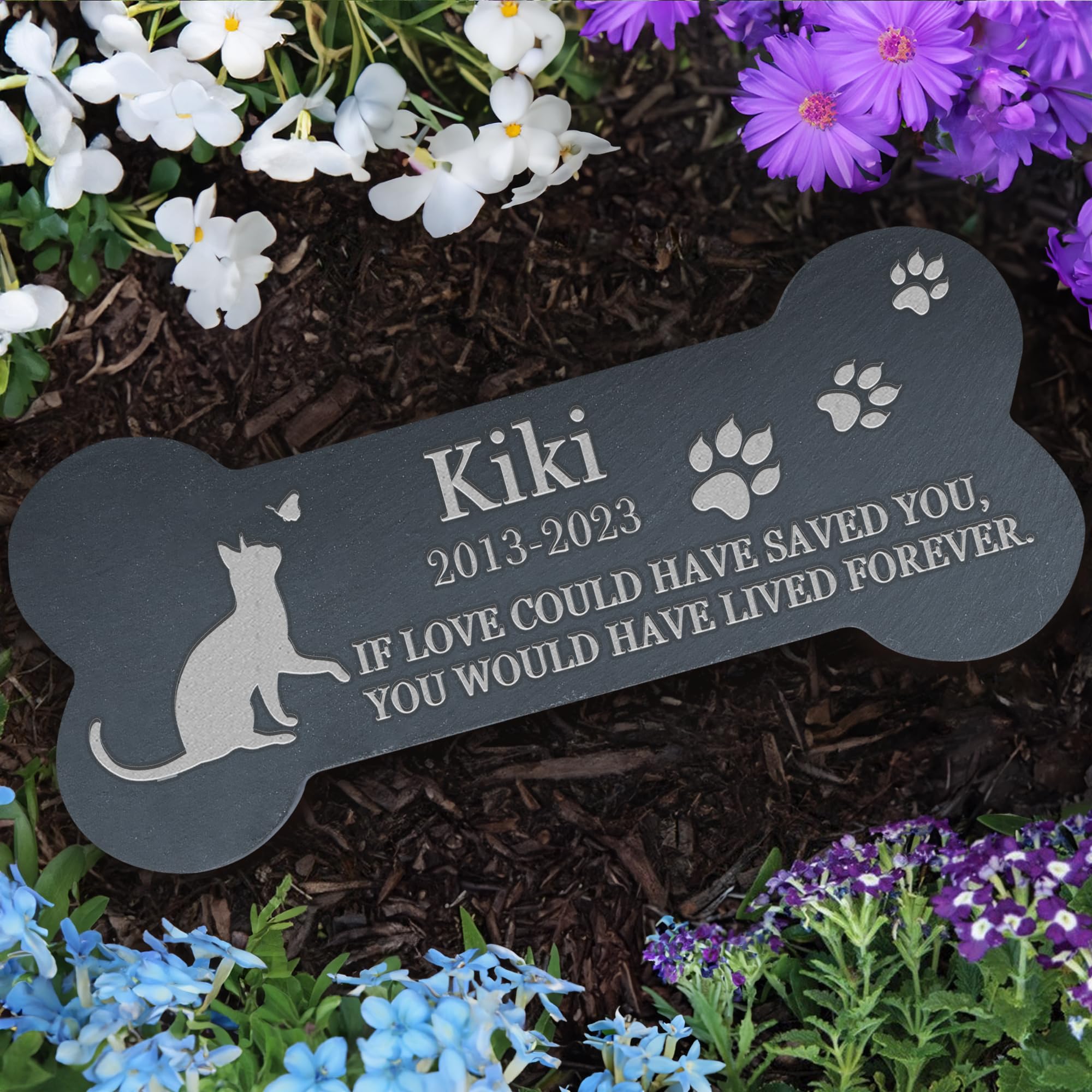 Eremovd Pet Memorial Gift, Pet Memorial Stone, Cat Memorial Gifts for Loss of Cat, Pet Loss Sympathy Gift, Pet Remembrance Gifts, in Memory of Cat - Bone