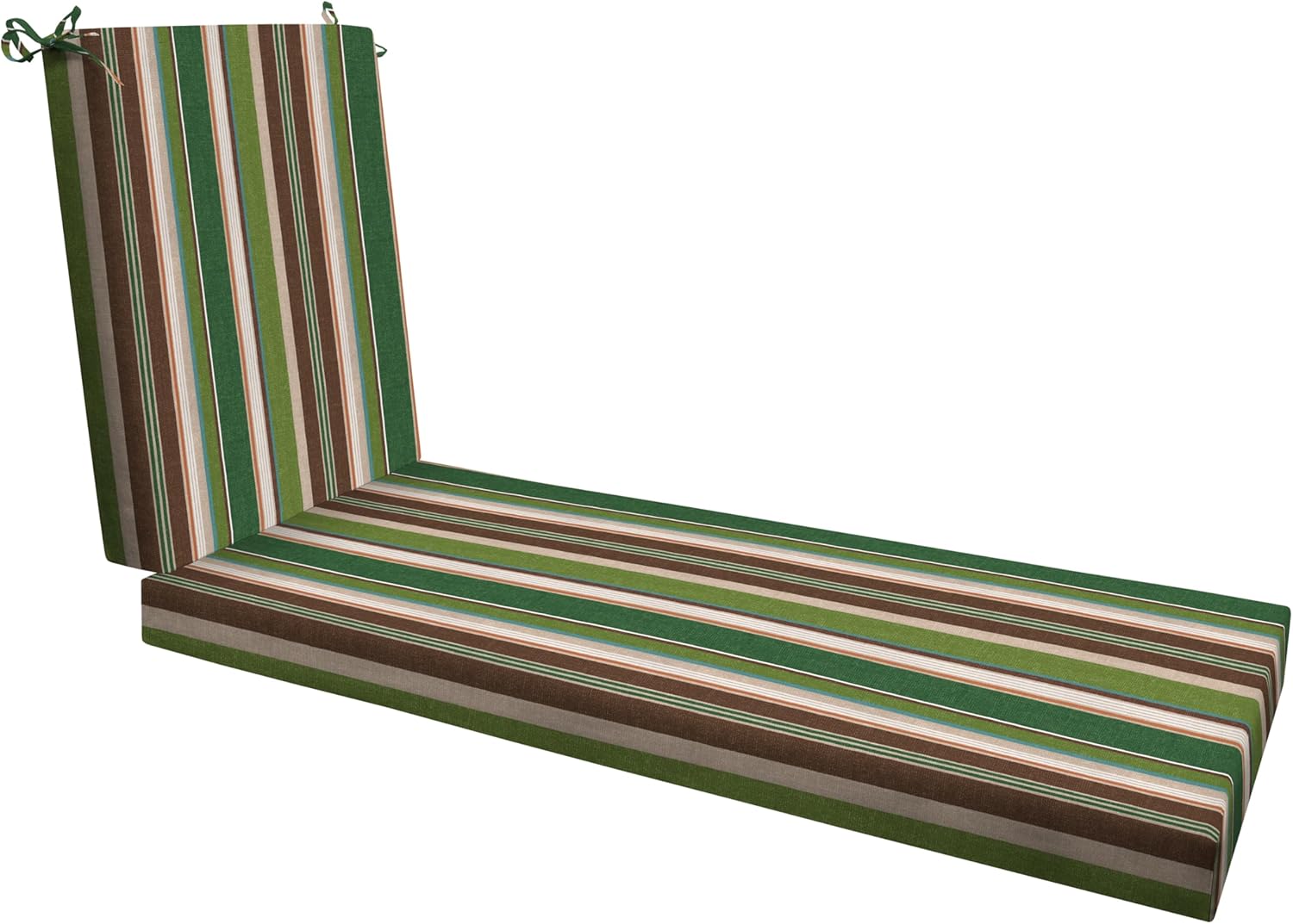 Honeycomb Outdoor Essentials Chaise Lounge, 21 x 70, Stripe Pine Green Chair Cushion with Removable Cover, for Patio Furniture