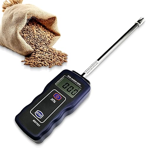AMTAST - Medidor de humedad integrado para grano prueba de humedad de mano para arroz y trigo de maĂz analizador de humedad con pantalla LCD de AMTAST - Medidor de humedad integrado para grano prueba de humedad de mano para arroz y trigo de maĂz analizador de humedad con pantalla LCD de