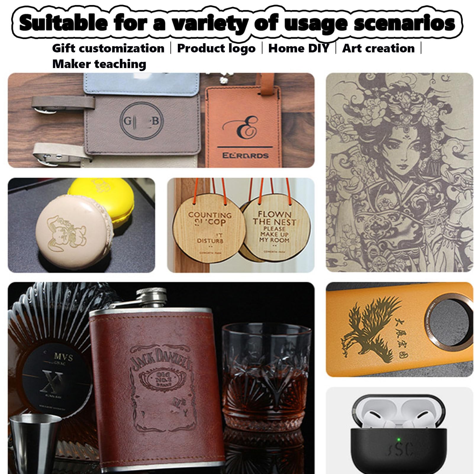 Macchina per incisione portatile, incisore laser da tavolo Controllo Windows o APP Facile configurazione per principianti per plastica/ceramica/vetro/cibo/legno vinile pelle vetro/arte fai da te