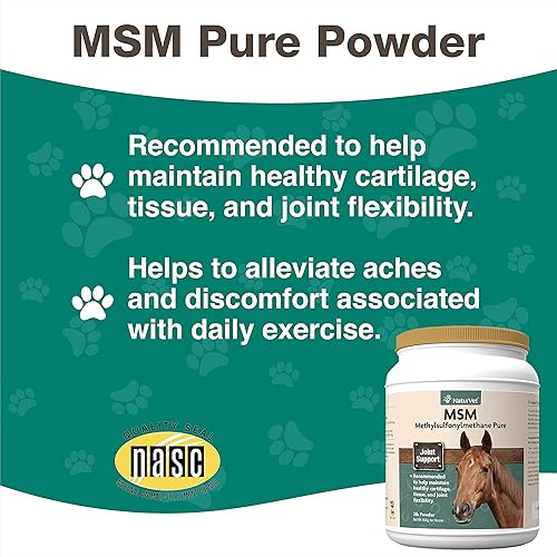 Miniatura 5 de NaturVet MSM Methylsulfonylmetthane Pure Joint Suplemento de apoyo para caballos, polvo, fabricado en los Estados Unidos, 2 libras