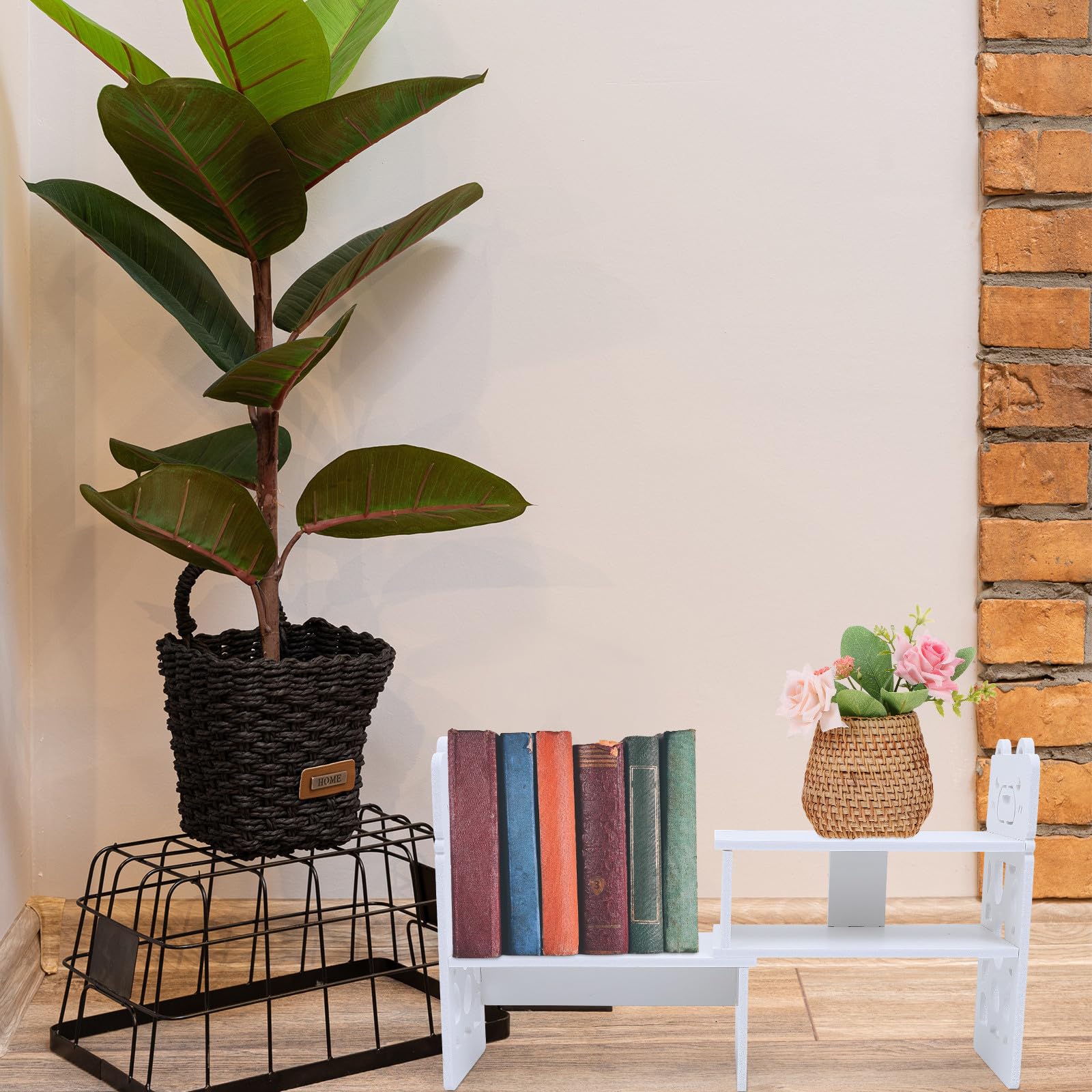 Libreria da Scrivania Piccola in PVC Bianco per Documenti