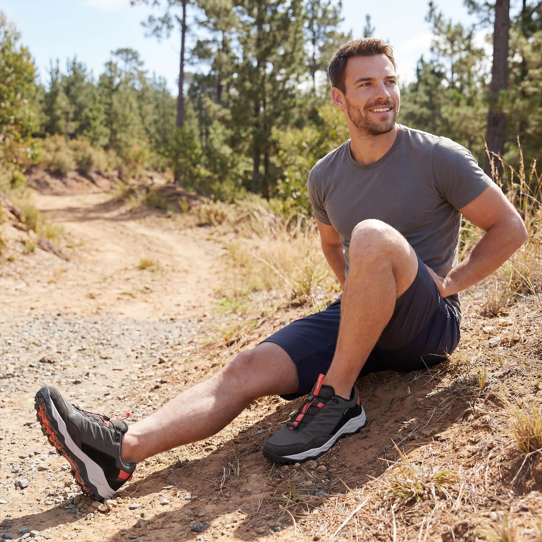 YOUTHUP Herren Wanderschuhe wasserdichte Low Freizeit Sportschuhe | Urban-Outdoor Style, Leicht & Atmungsaktiv für Langlebigkeit, Wasserdicht & Rutschfest für Trail