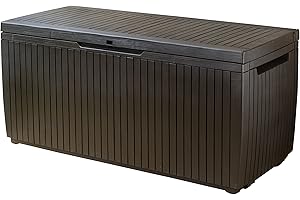 Keter Springwood 80 Gallon Extra Large Outdoor Storage Bin