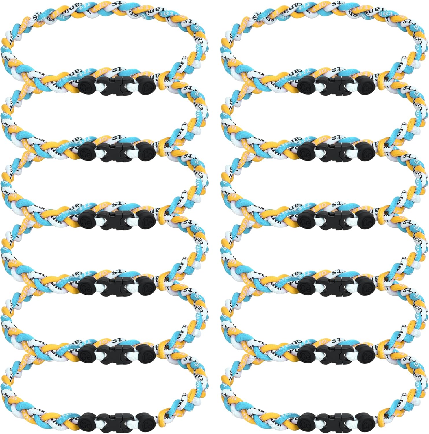 12Pack Baseball Necklaces for Boys, 18inches Braided Rope Tornado Titanium Sports Necklaces, Ideal for Baseball Team Gifts, Party Favors, Baseball Accessories Drip，Multi-Color