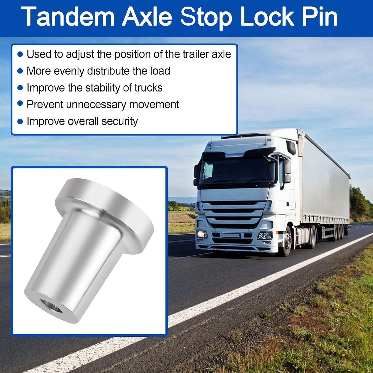 JIOTAR Trailer Tandem Slide Stopper -Tandem Axle Stop Lock Pin Stopper for Semi Trucks and Other Heavy Vehicles, Slider Stop Locks, Locking Pin Stops